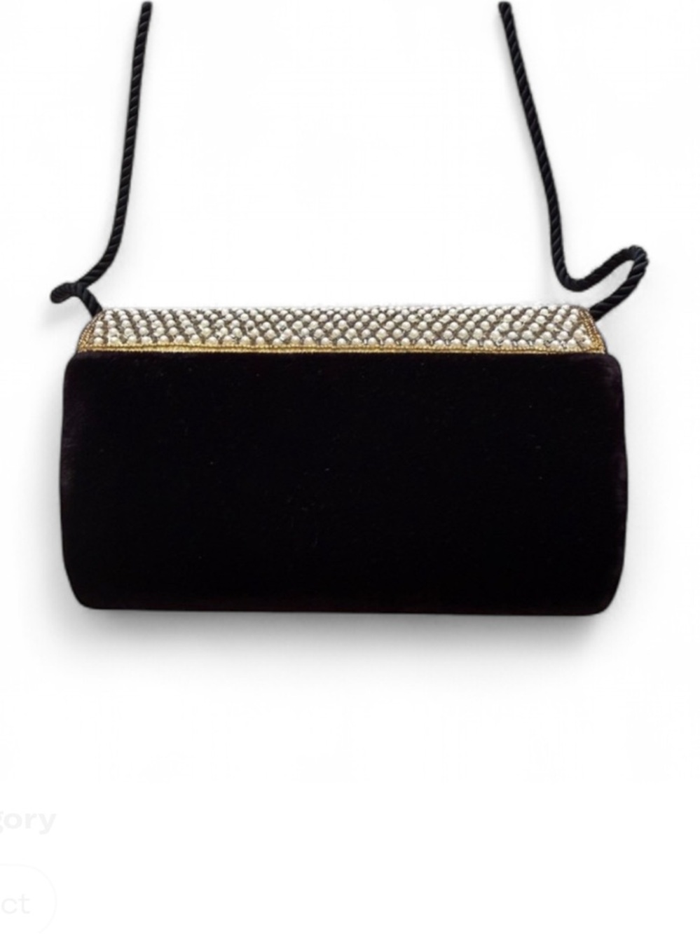 BagsElegant Black and Gold Beaded Clutch - Picture 2 of 8